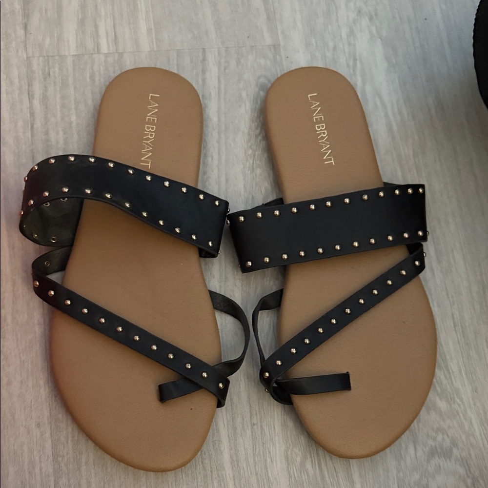 Lane Bryant Black Studded Sandals